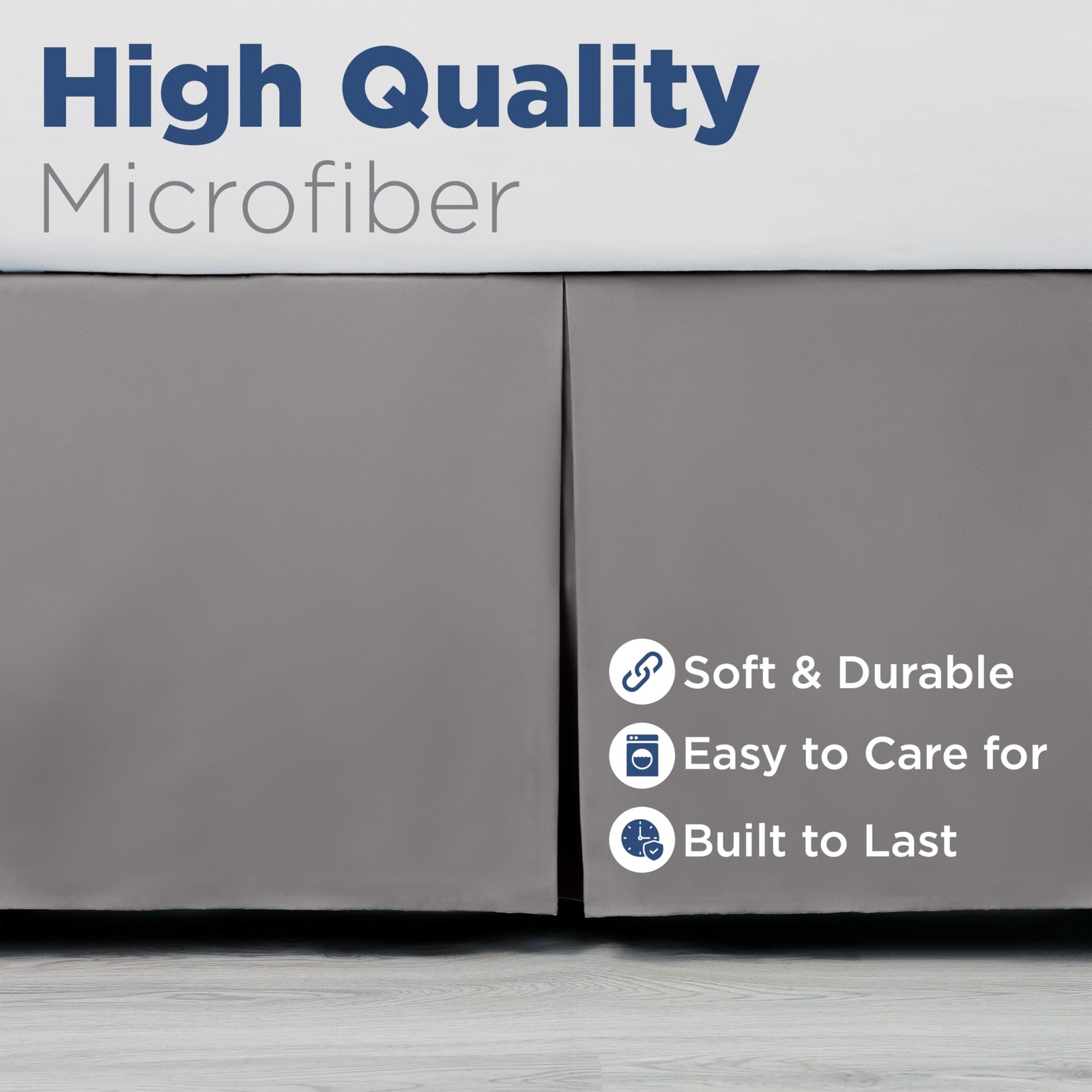 King Size 21” Bed Skirt - Pleated Bed Skirt - Easy Fit Bed Skirts - Microfibe...