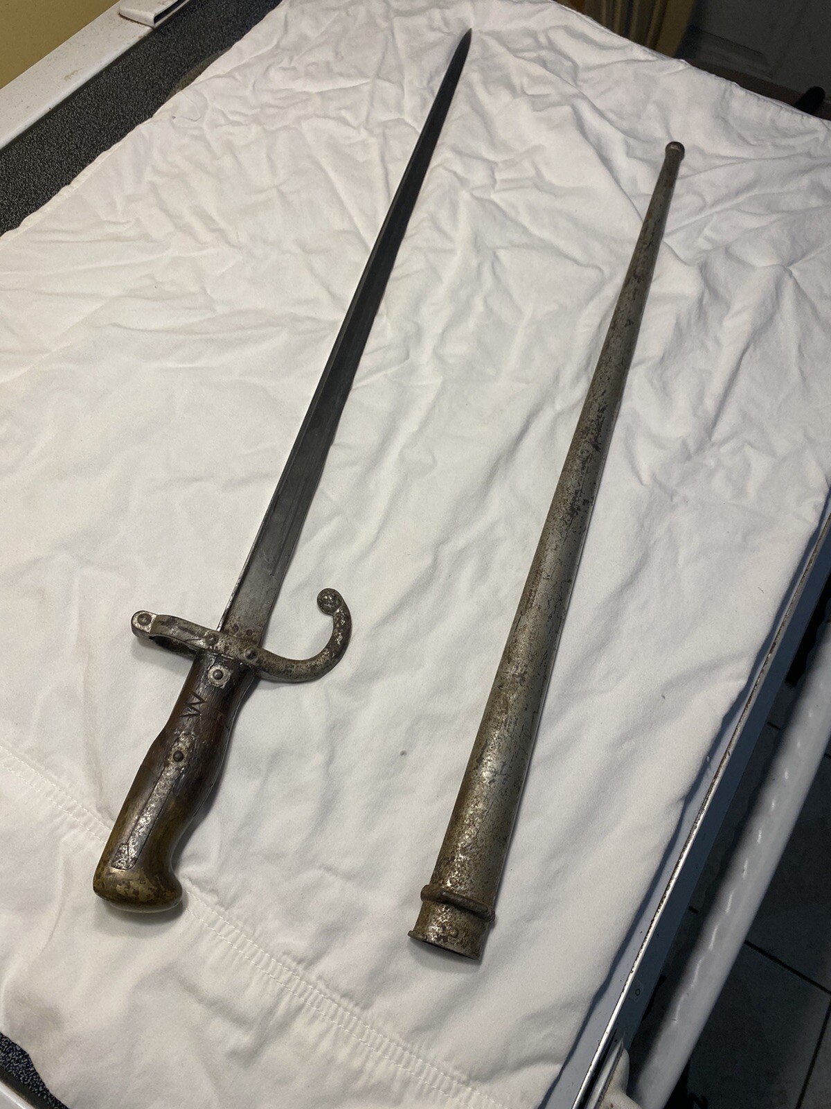 French Gras Bayonet Scabbard St Etienne 1875 Colonial Navy Anchor