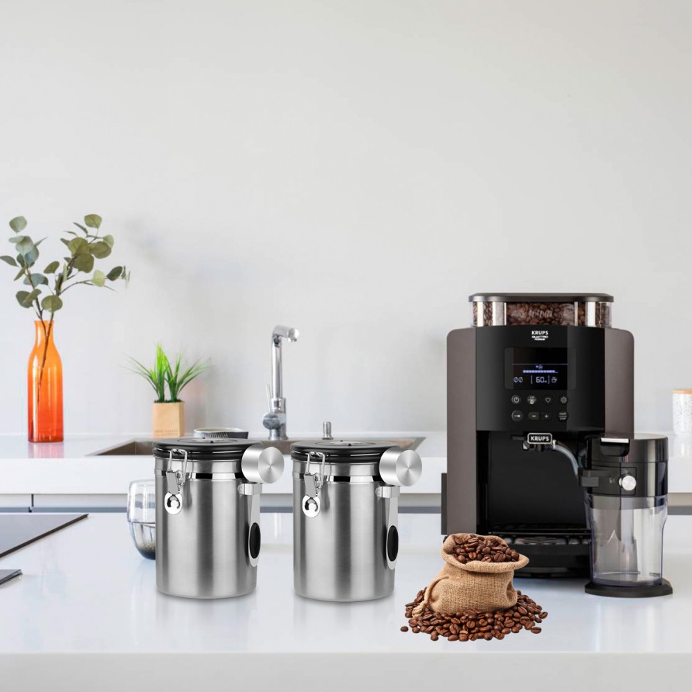 Airtight food Storage Coffee Container Tea,Sugar,Flour, Cereal, Measuring Scoop