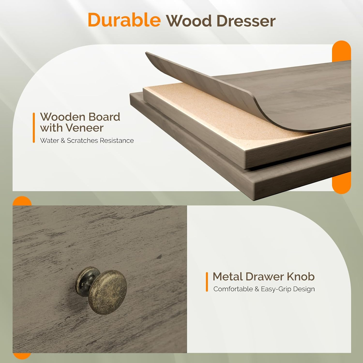 Dresser for Bedroom with 6 Drawers Tall Wood Chest of Drawers 6 Drawer Dresser