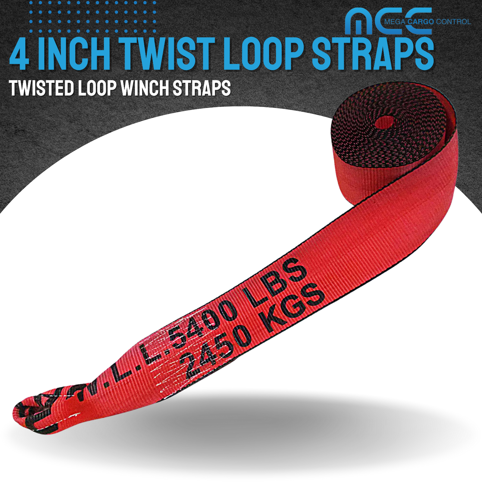 USA 10 Pack Heavy Duty 4” x 30’ Twisted Sewn Loop Winch Strap for Flatbed Truck