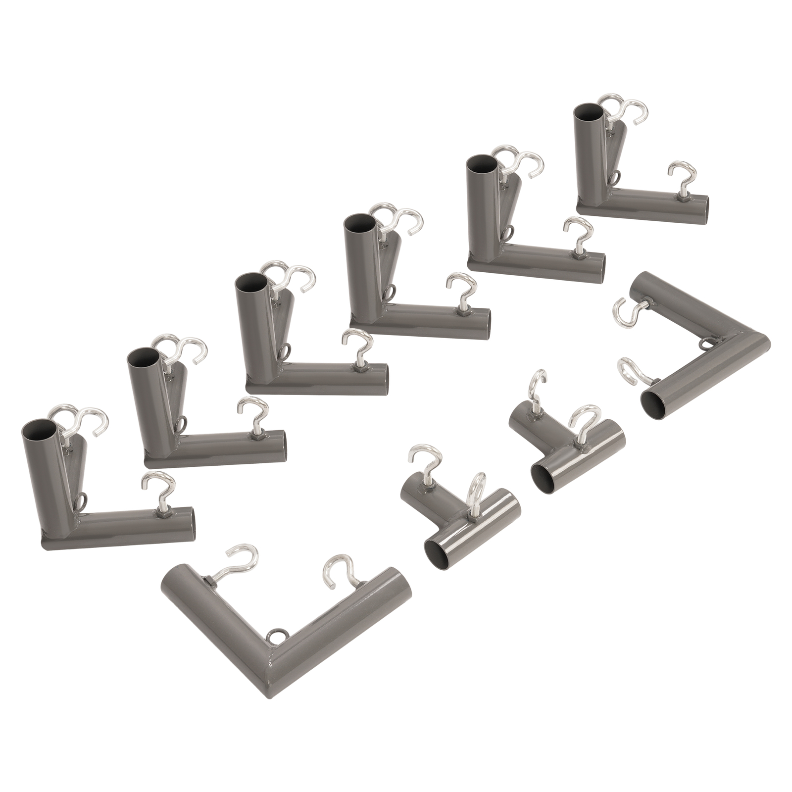 Rust Resistant 10 Pieces 1" Golf Frame Corner Kit DIY Canopy with Eye-Bolts