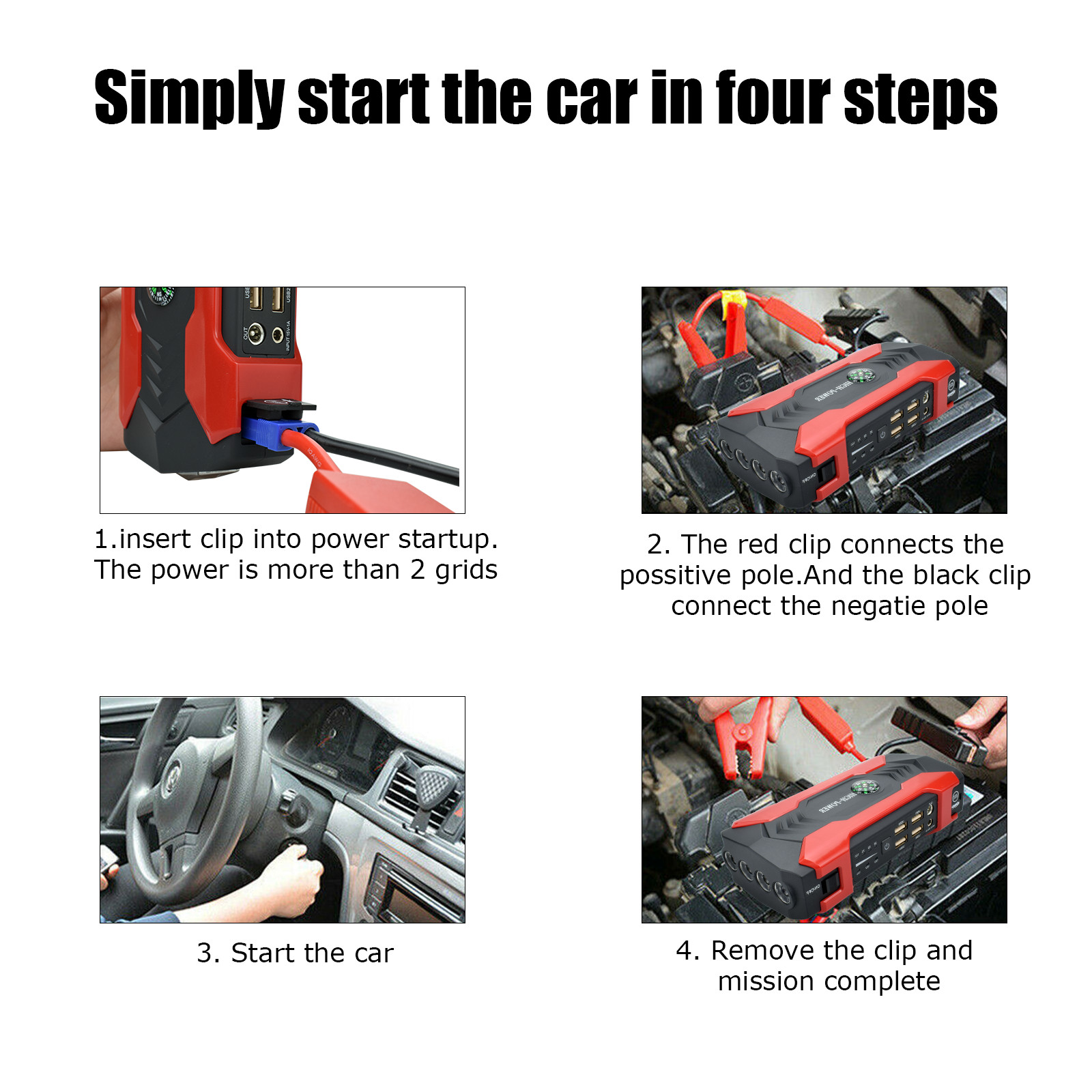 Car Jump Starter 100000mAh Booster Jumper Box Power Bank Battery Charger