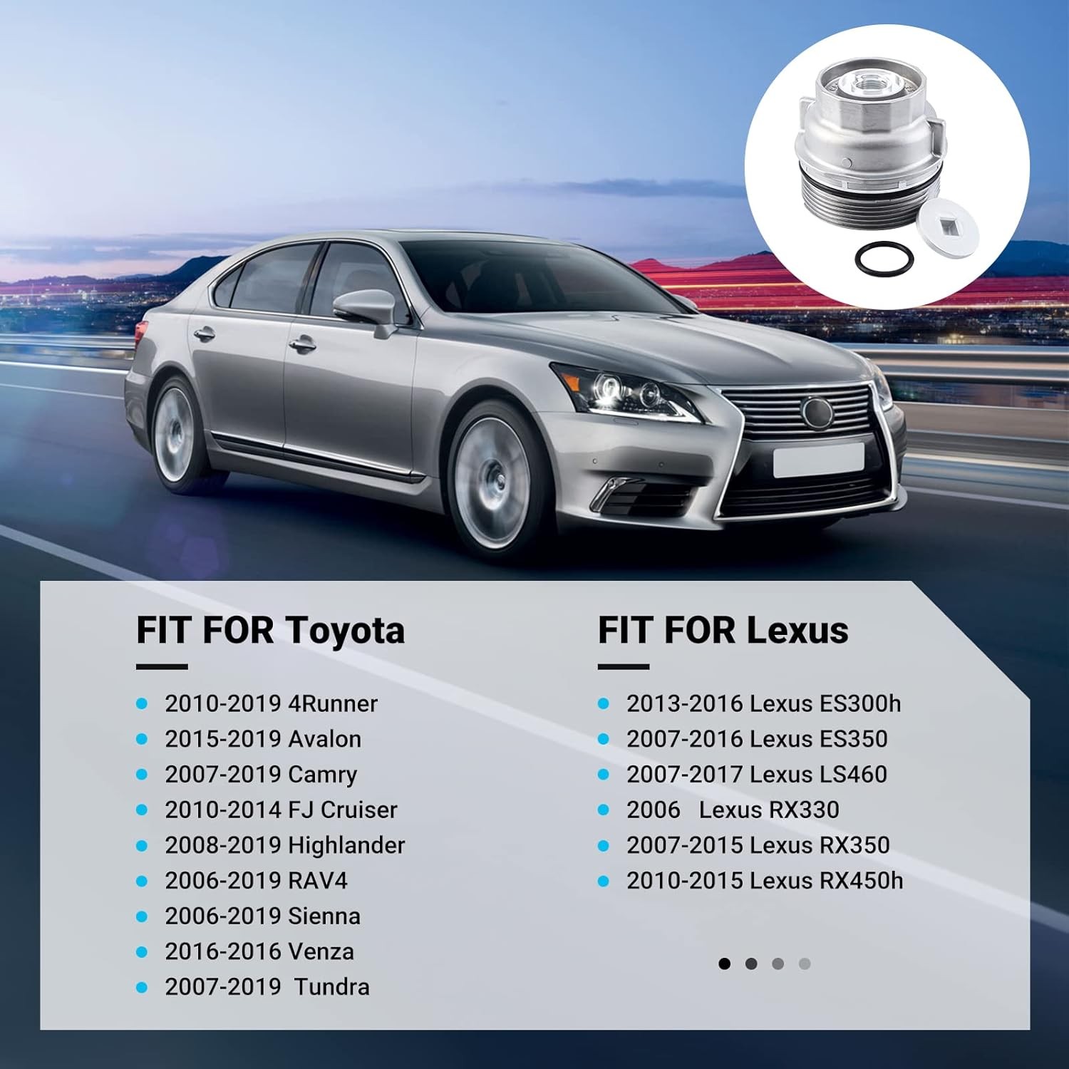 Oil Filter Housing Cap Assembly 15620-31060 1pack oil filter cap, natural