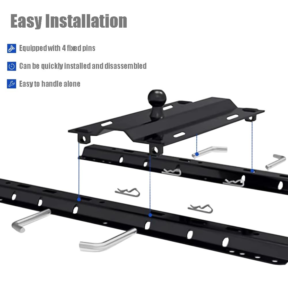 WRLWY 16055 5th Wheel to Gooseneck Adapter Hitch - 30,000 lbs Capacity,...