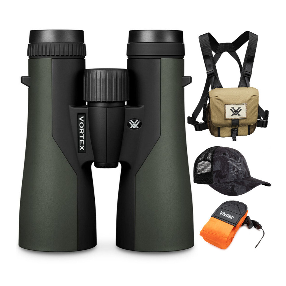 Vortex 10x50 Crossfire HD Roof Prism Binoculars Floating Strap Vortex Hat