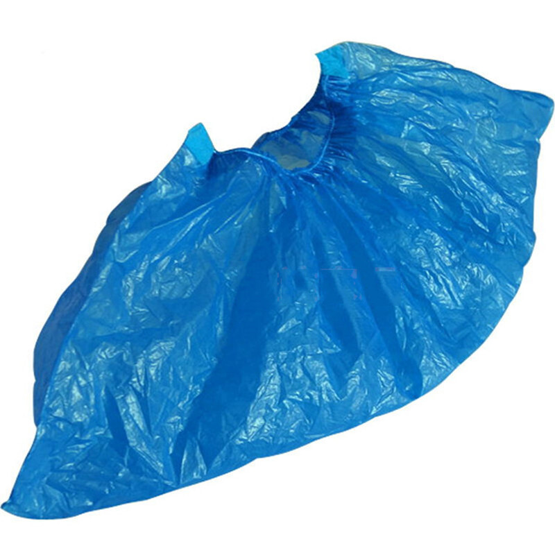 100 Pieces of disposable plastic shoe covers Water Dust Proof 5.9X14.5 Size L
