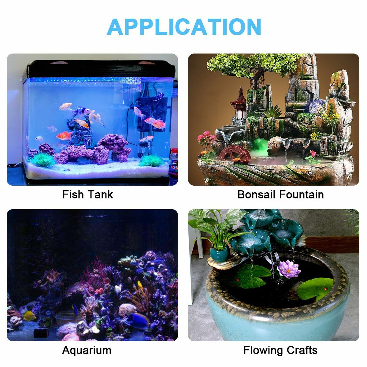 Mini Bubble Air Stone Aerator Fish Tank Silent Hydroponic Oxygen Pump Aquarium