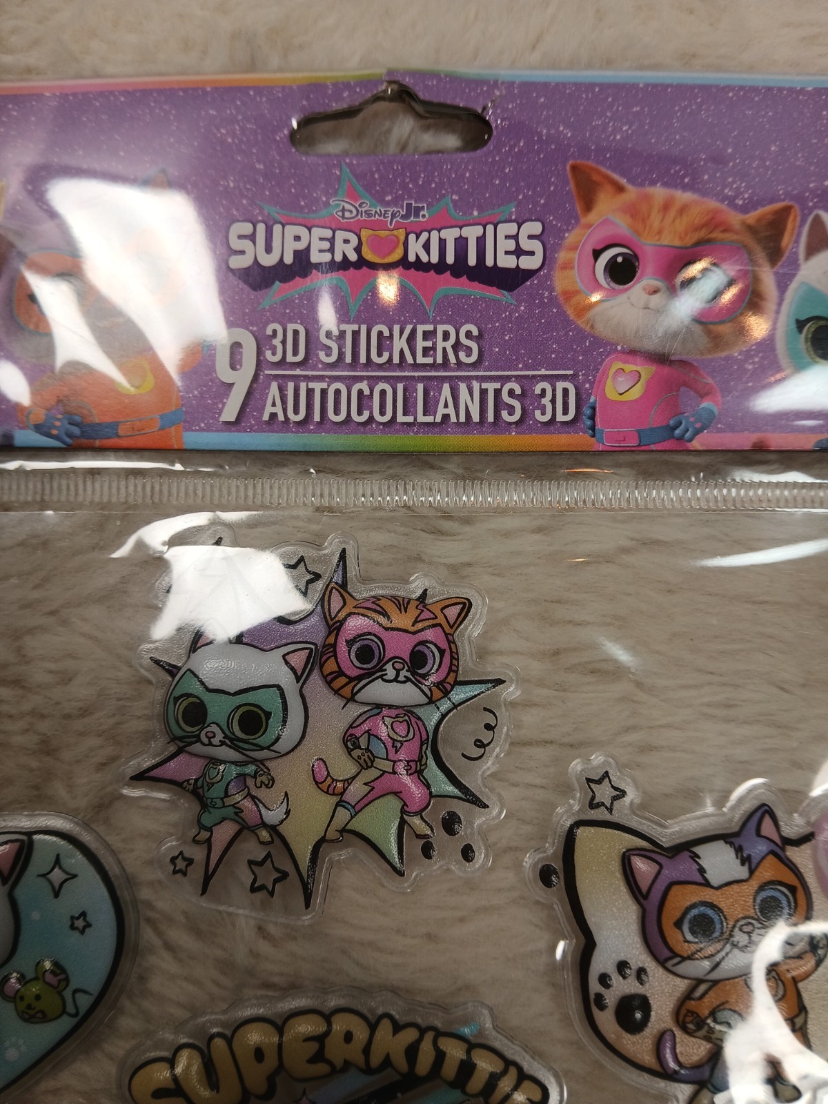Disney Super Kitties 3D Sticker 5 Pack Multicolor Lot Rare