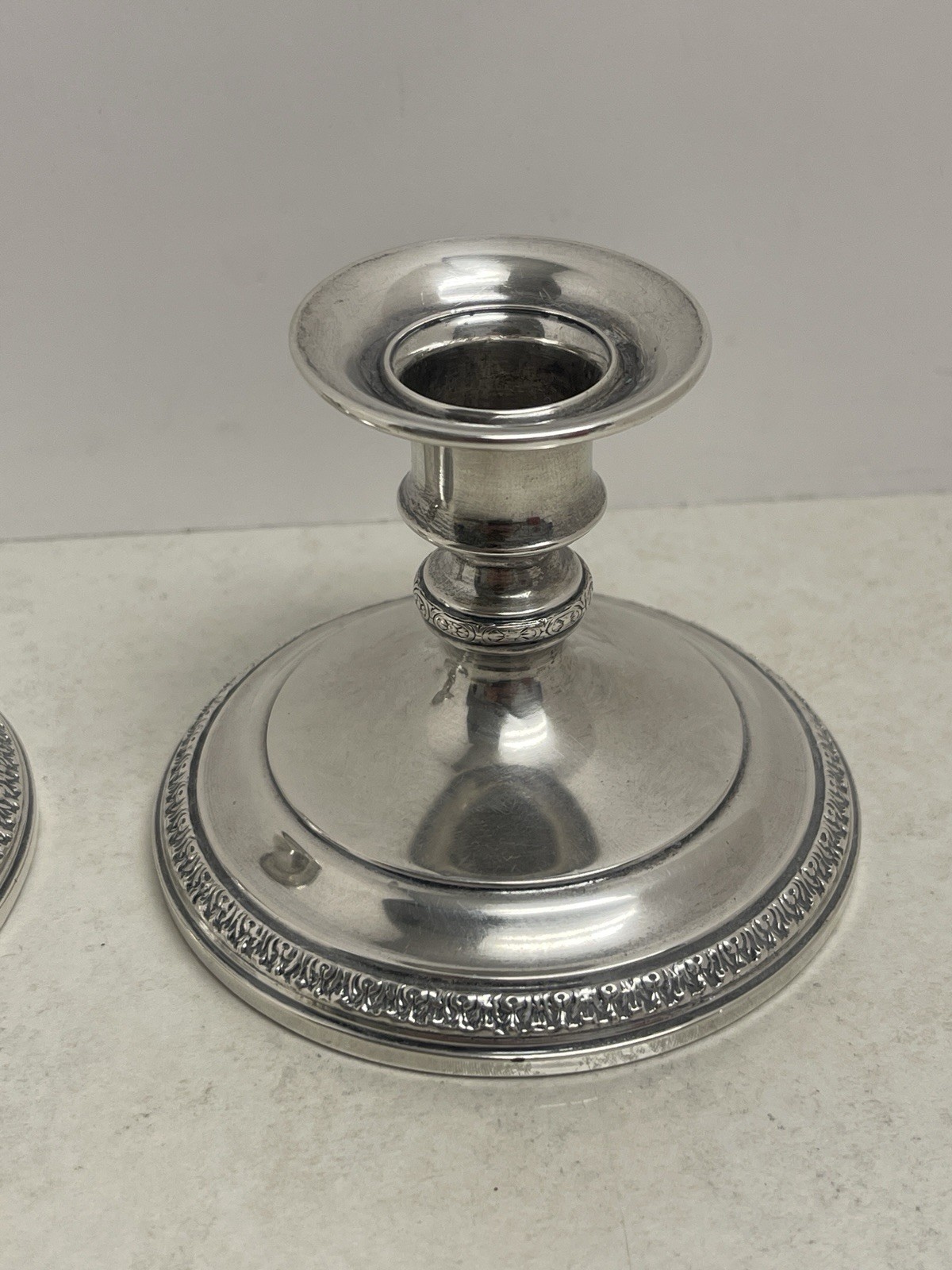 Webster Co Sterling Silver Candlestick Pair Vintage Weighted 335 Grams
