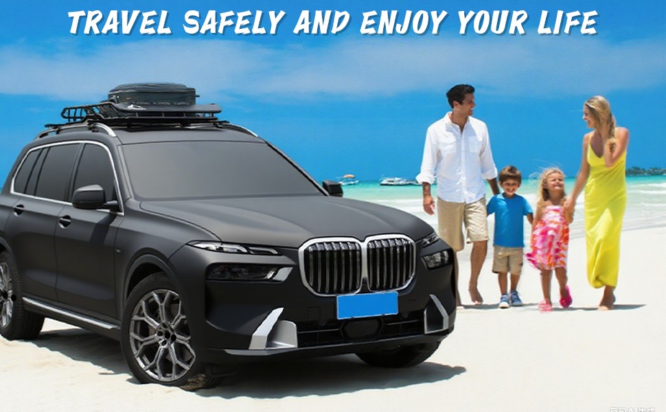 Aerodynamic 50" Roof Rack w/ Cross Bar Cargo Carrier Basket Car Roof Storage Box