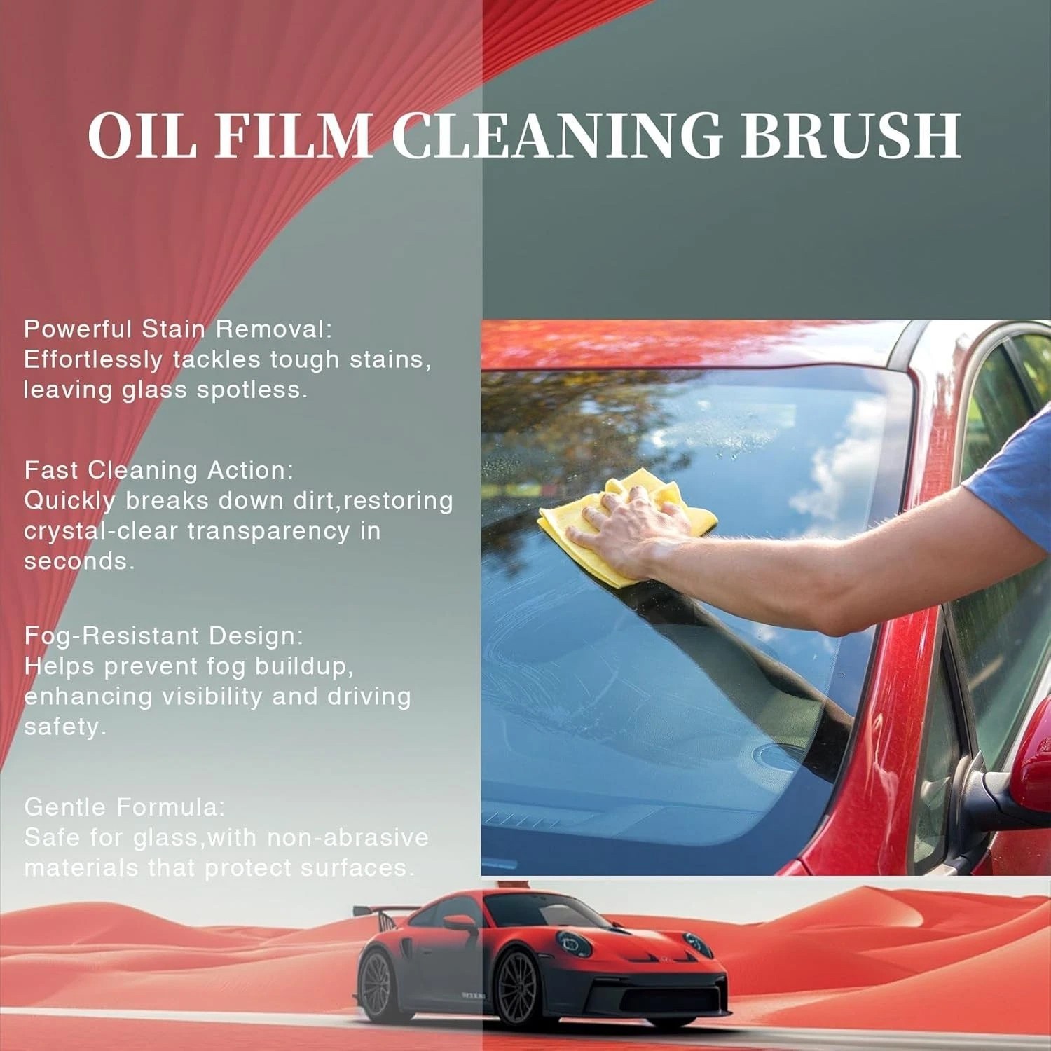 240ML Automotive Oil Film Cleaning Brush Glass Board Car Windows Cleaning Brush