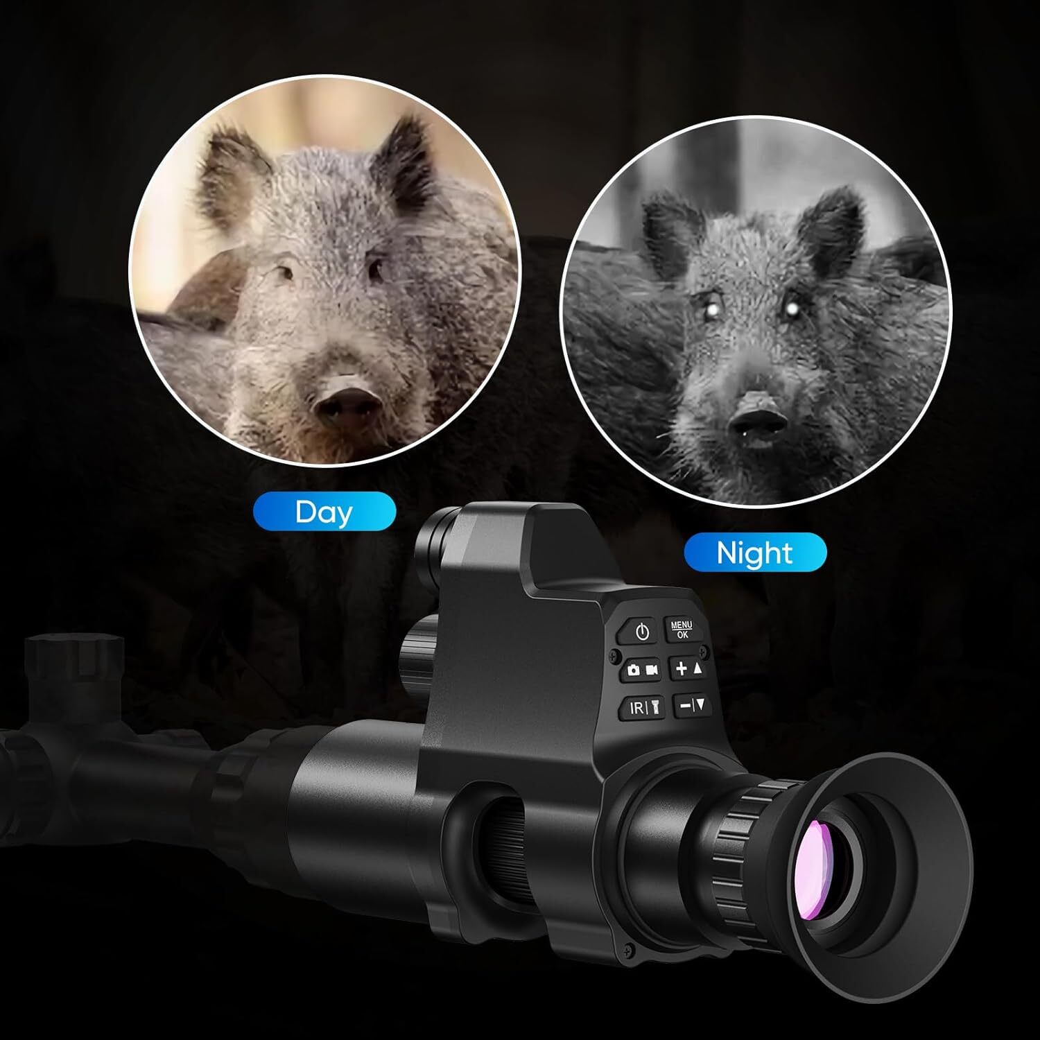 GOYOJO Night Vision Scope for Rifle Optics 1920x1080 OLED Monocular Day&Night