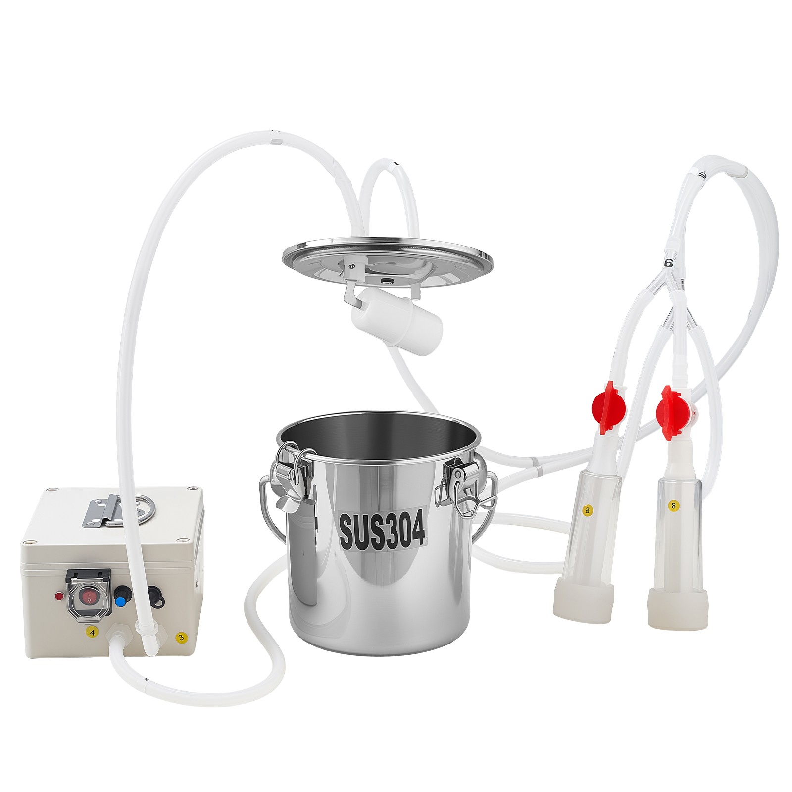 Uimoso Portable Goat Milking Machine with 0.8 Gal / 3 L Bucket and Battery Power