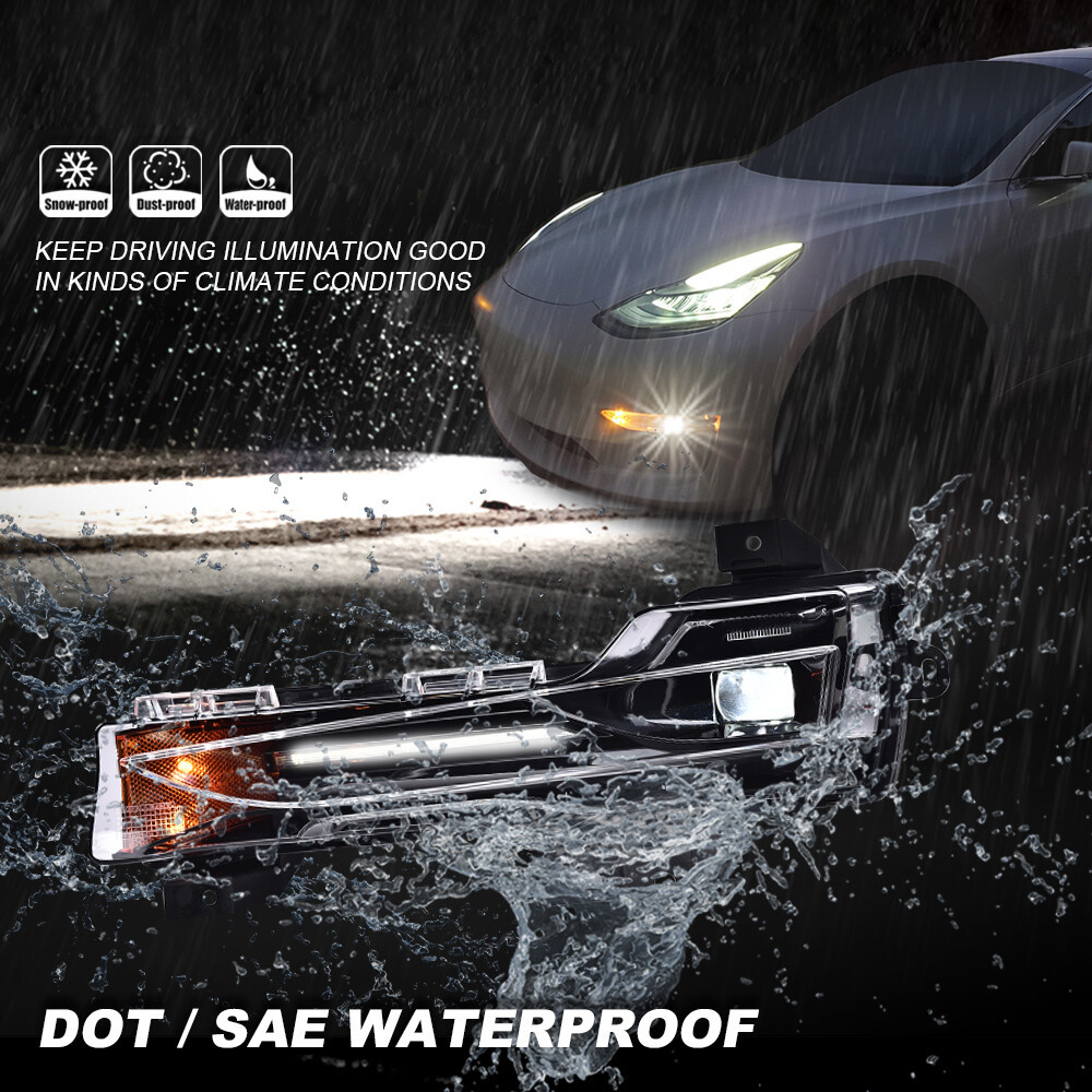 For 2017-2023 Tesla Model 3 Y Left Fog Light Lamp Amber Drl Up-level 107739100D