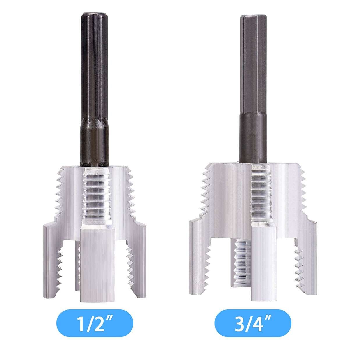 2-in-1 Pipe Threading Tool, Internal & External for 1/2" & 3/4" Water Pipe