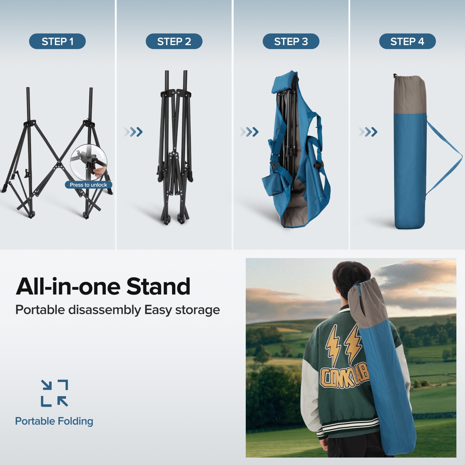 Swinging Hammock Chair Portable Folding Outdoor Camping Swing Chairs w/Carry Bag