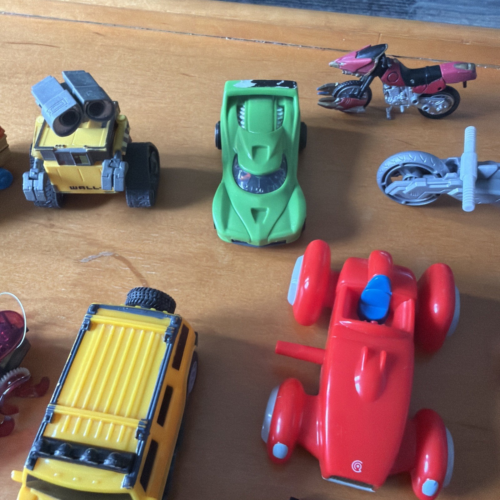Used miniature toy vehicles and action figures mixed lot