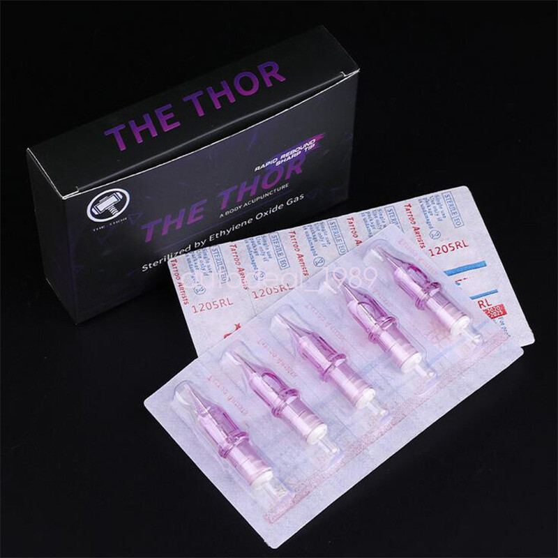 Disposable 10Pcs Sterile Tattoo Machine Nozzle Needle Tube Tips RL RM RS M1