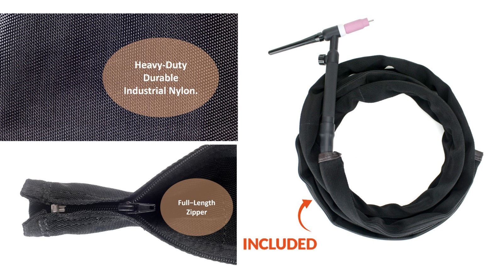 WP Series - Air Cooled TIG Torch with Valve - 2-Piece Cable with Dinse Connector