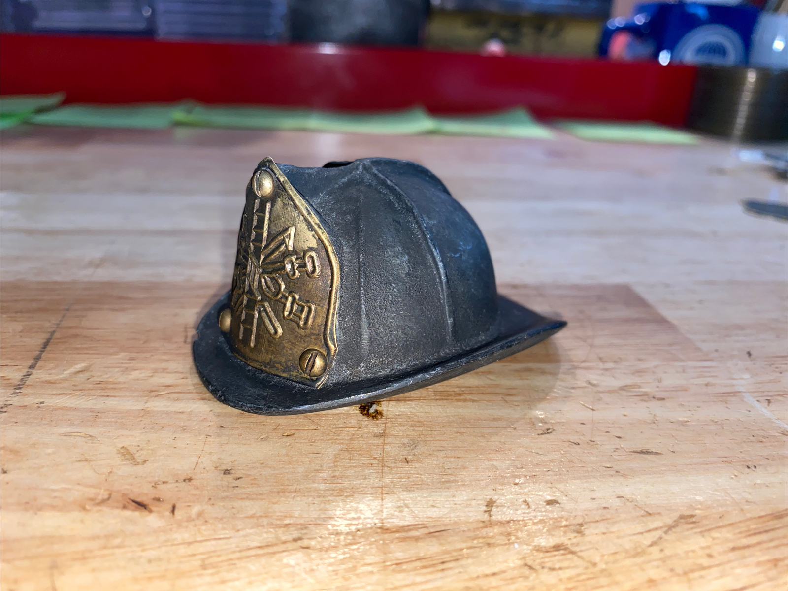 Firefighter Helmet Cast Iron Beer Bottle Opener Fireman Fire Chief Patina GIFT