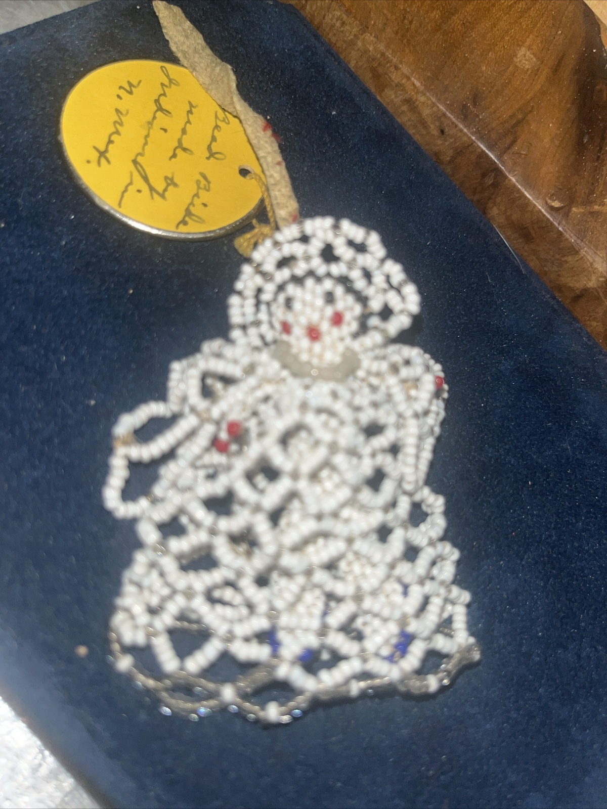 1930’s VINTAGE Beaded Bride NATIVE AMERICAN 2 1/2” New Mexico Christmas Ornament