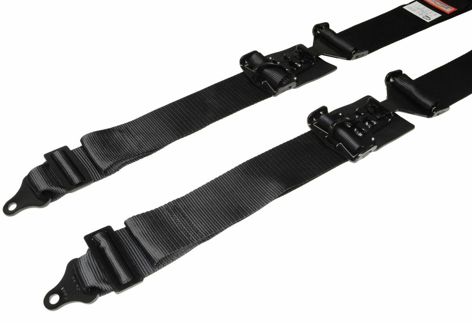 TWO POINT LAP BELTS SIGNATURE SERIES BLACK RACING LATCH & LINK BOLT / WRAP