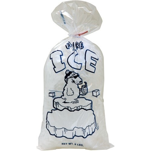 5 lb, 8 lb , 10 lb, 20 lb, 50 lb Ice Bags with Twist Ties Pure Ice 250 500 1000