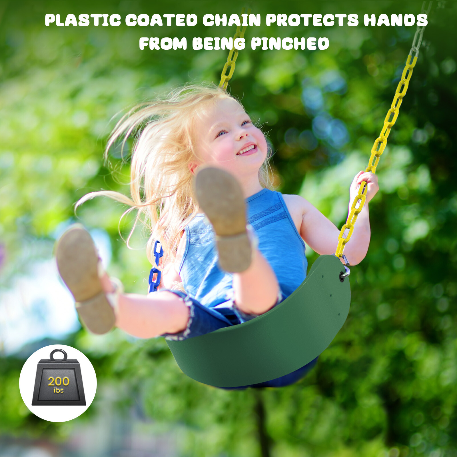 600lb Outdoor Swing Set for Backyard with 3 Swings Heavy Duty Metal Swing Stand