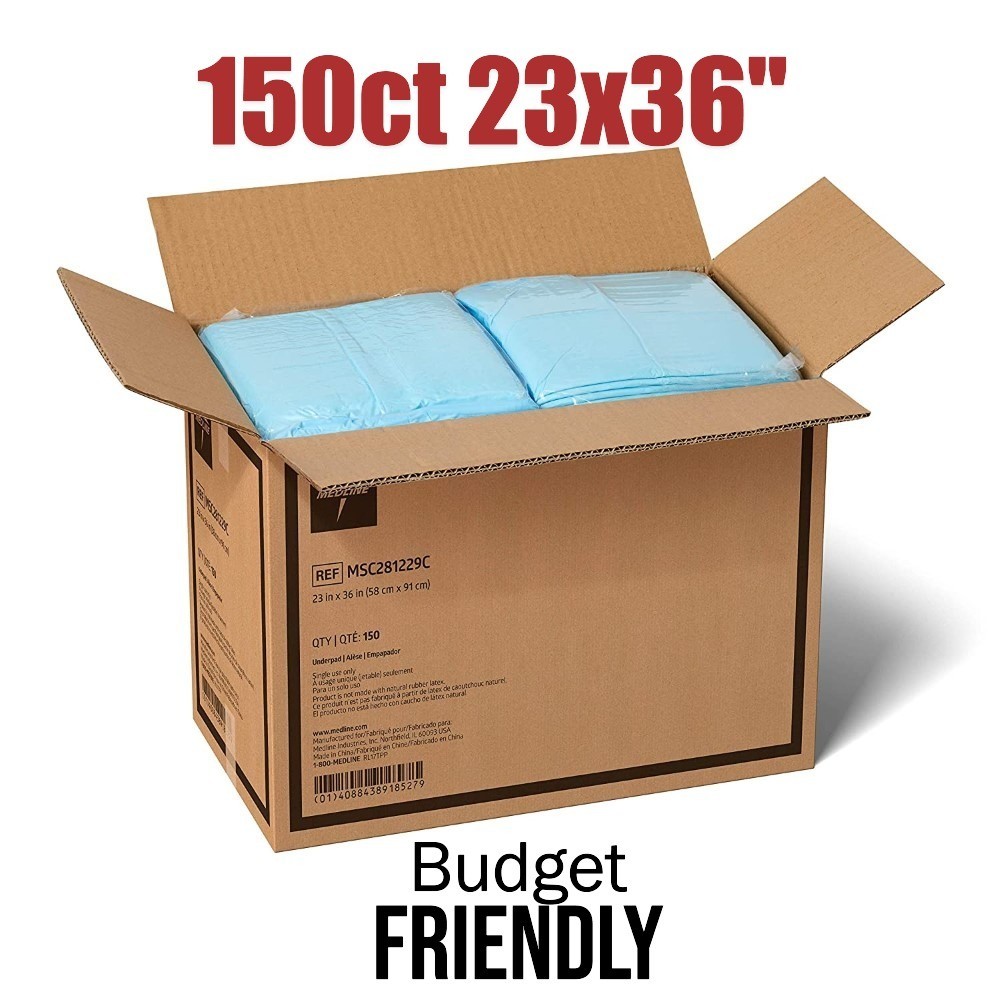 150ct  23x36" Lightweight Puppy Dog Training Pee Pads 3-Layer Budget Minded