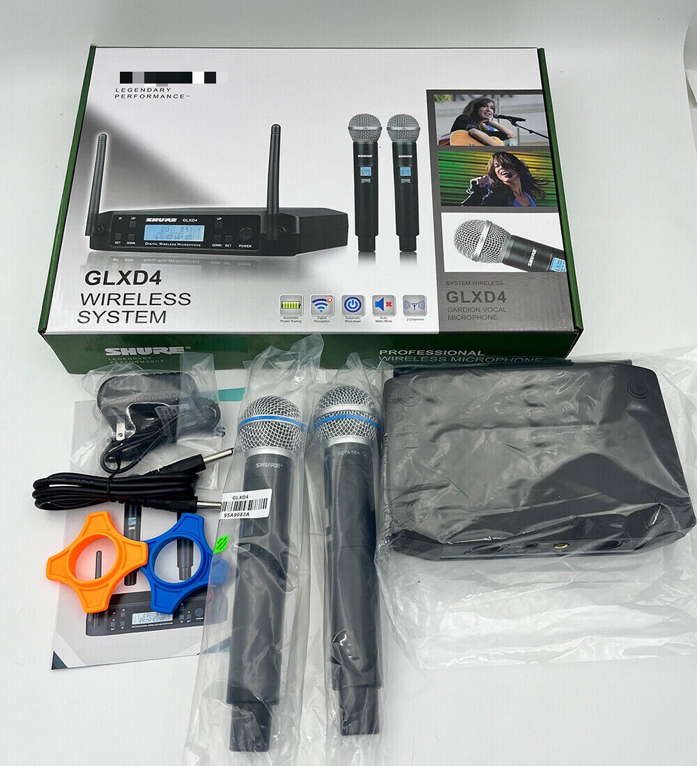 GLXD4+BETA58A Shure Vocal Dual Channel Wireless Microphone System UHF Handheld