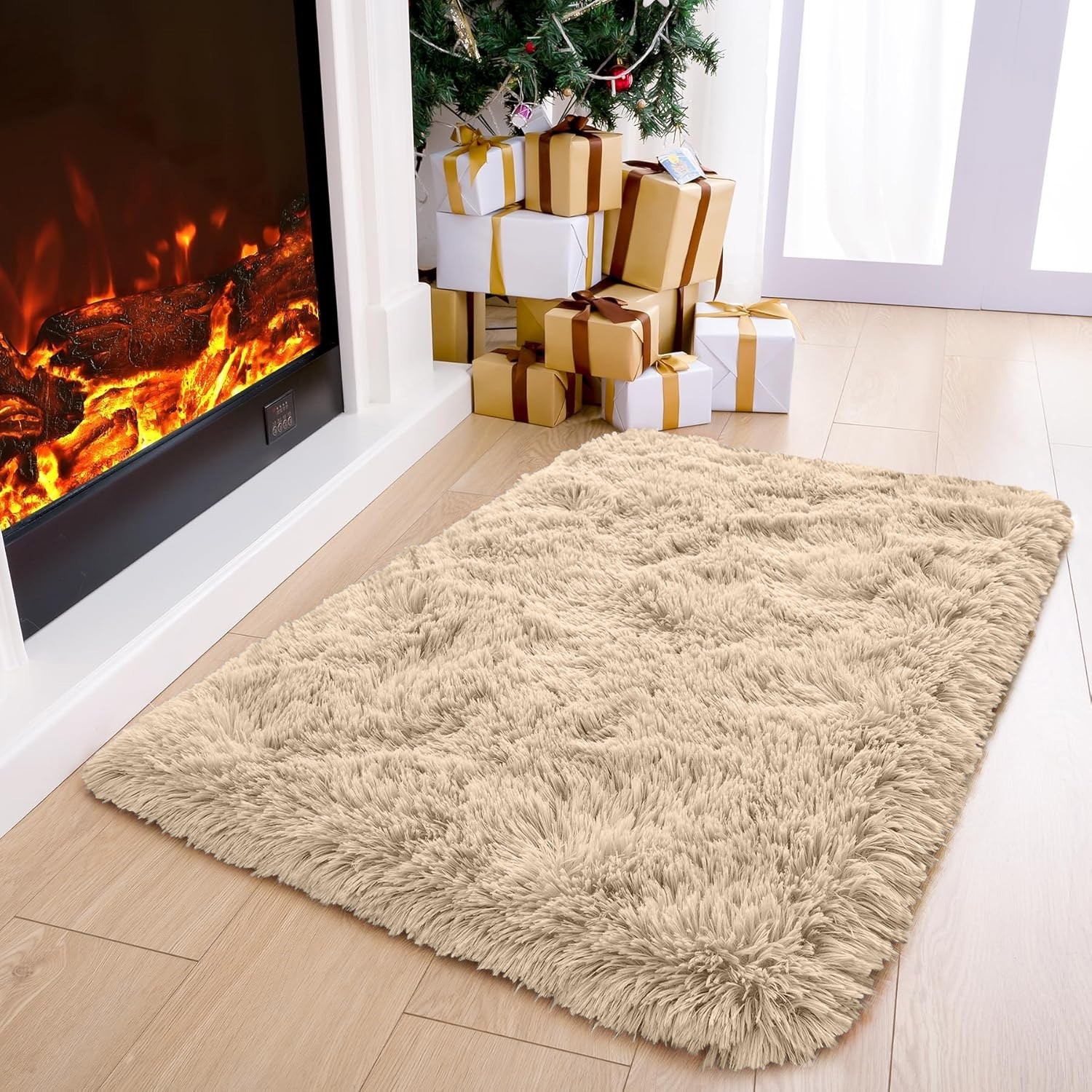 Plush Shaggy Door Mat Entrance Indoor Rugs Faux Fur Anti Slip Shaggy Rugs