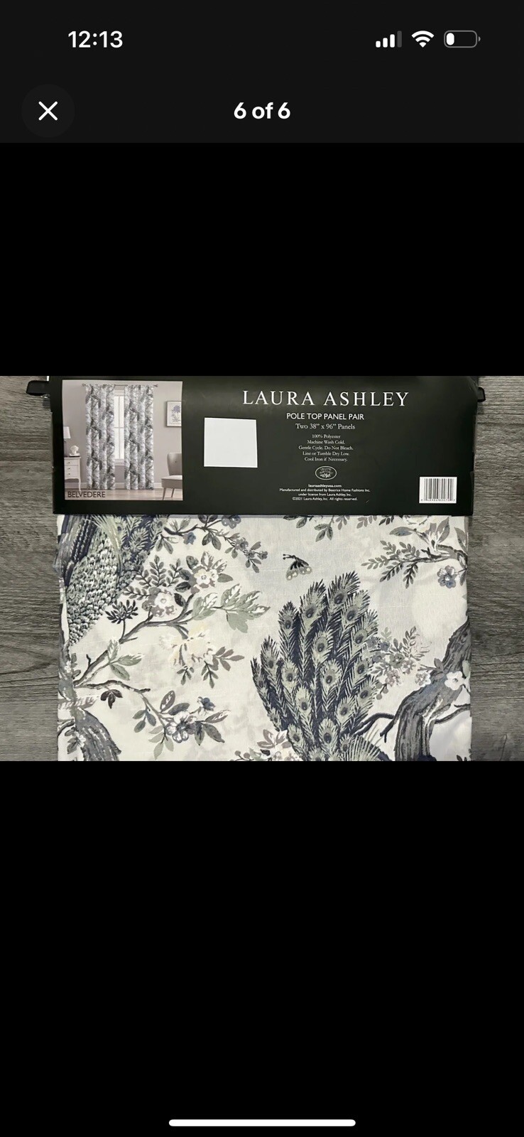 Laura Ashley Belvedere Peacock 2 PC Curtain Panel Set Turquoise 38 x 96 Curtains