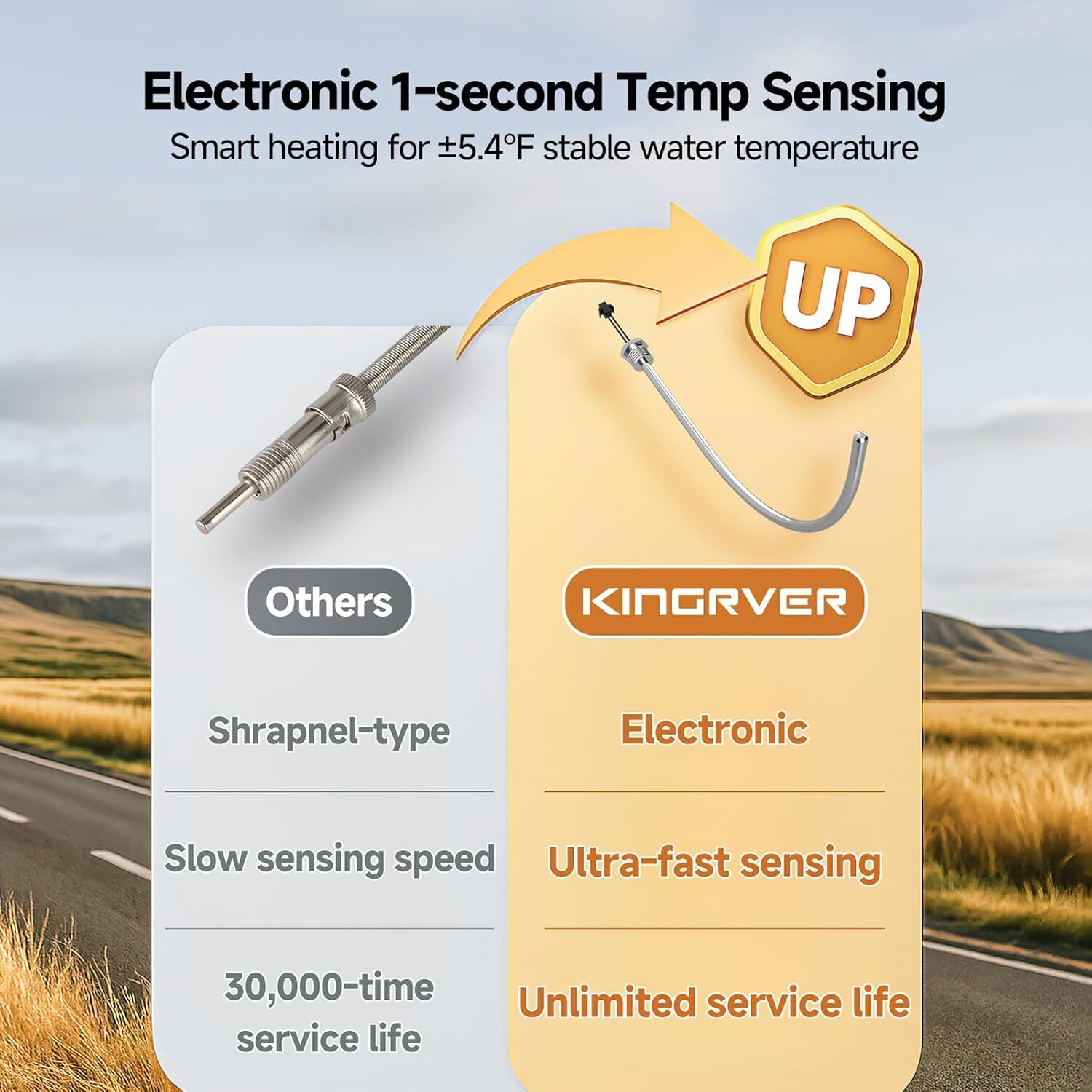 6 Gallon RV Water Heater Spark Ignition 1440 W Electric 12000 BTU Propane Gas