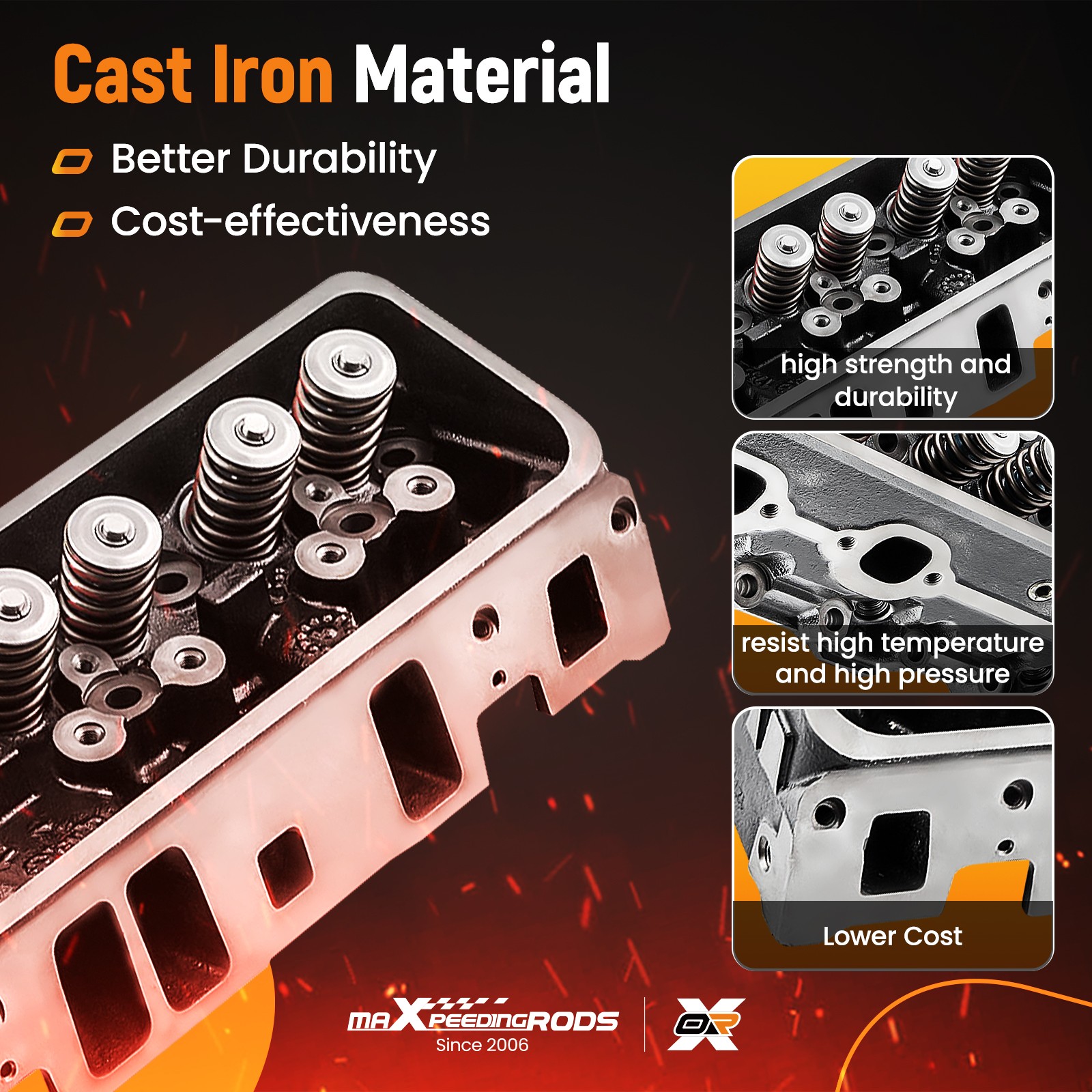 Complete Cylinder Head for GM Chevy Marine 4.3L 262Cu.V6 engine 92-14 12557113