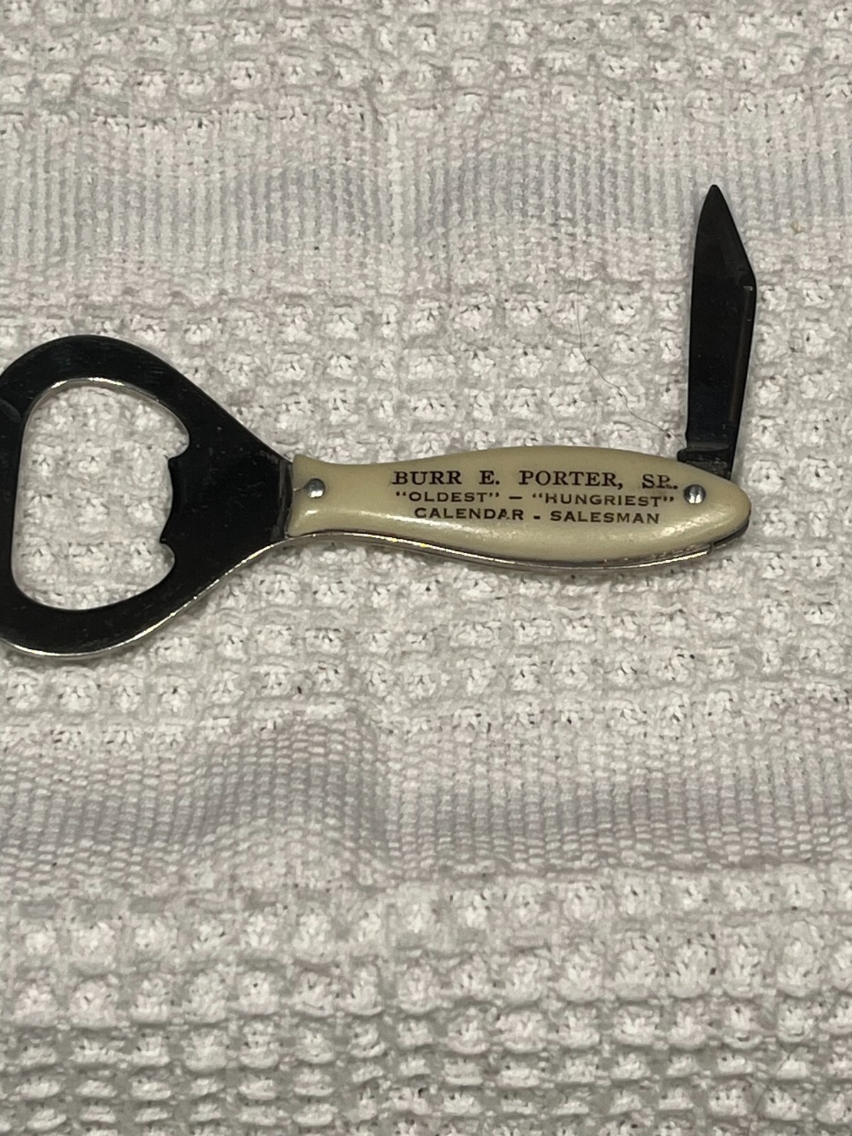 Vintage Bottle Burr E. Porter Sr. Bottle Opener Pocket Knife Colonial USA