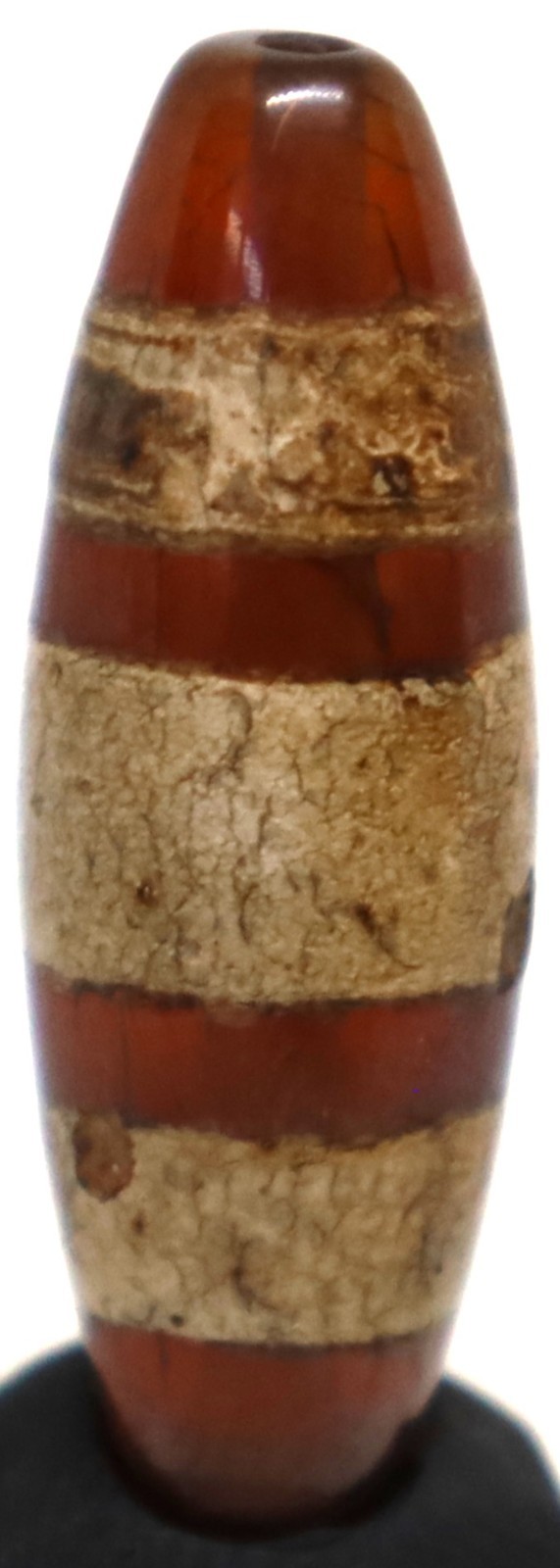 Rare Ancient Himalayan Tibetan Phum Dzi Amulet Etched Agate two stripes Amulet