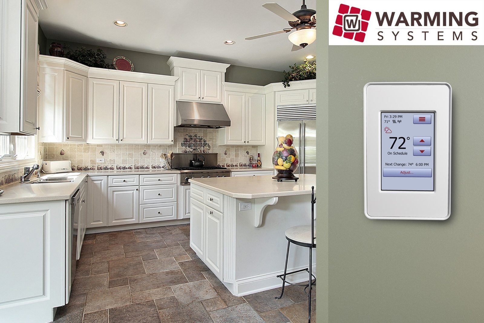 240V Radiant Floor Heat System Electric Mat Tile Warm Heated All Sizes w/Thermo