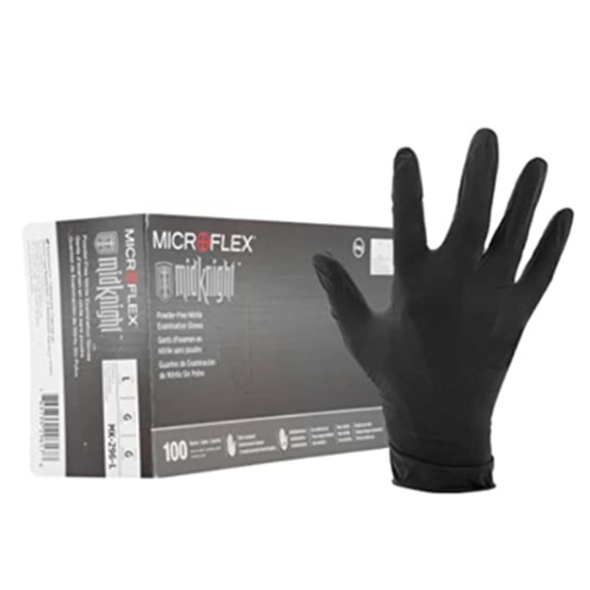 Microflex MFXMK296-L Microflex Black Nitrile Powder Free Gloves L (10 Box Case)