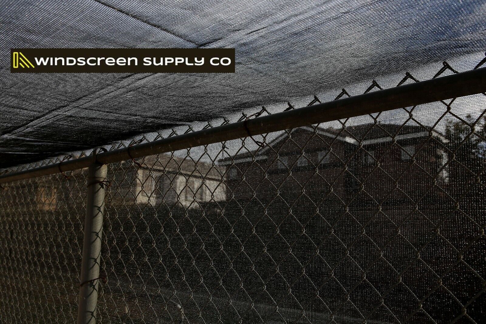 WindscreenSupplyCo Heavy Duty Mesh Tarp Sun Shade, Cover, 60-70% Blockage Black