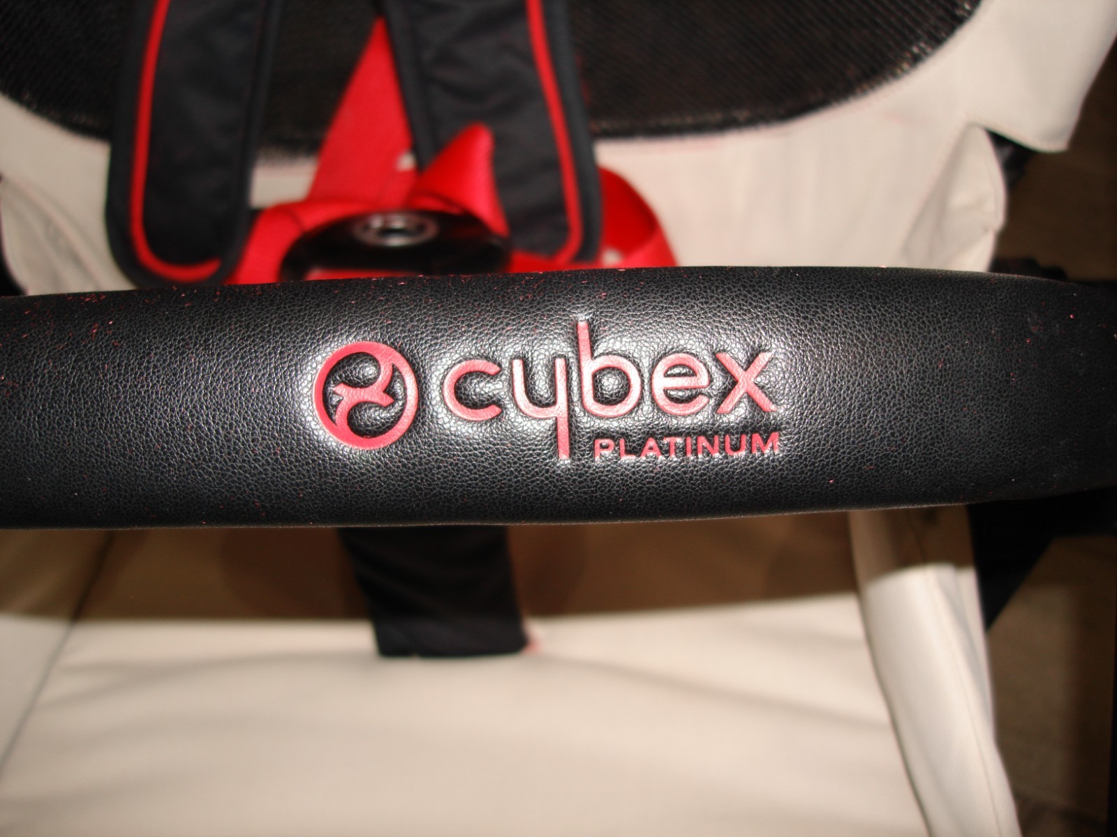 Cybex Platinum MIOS FERRARI Stroller Creme, Red, Black EUC