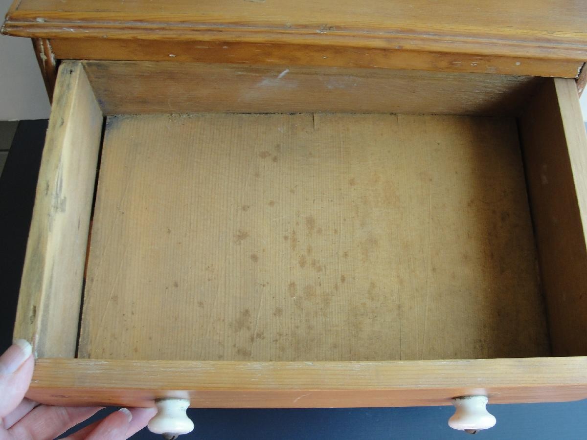 Antique Vtg Children's Toy Wood Furniture Salesmans Sample 2/3 Drawer Chest #8