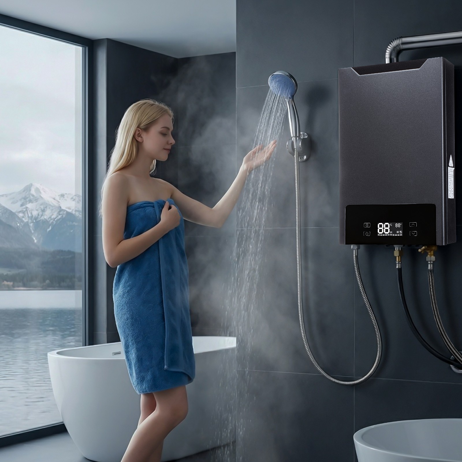 130,000 BTU Propane Gas Tankless Water Heater 4.3 GPM Instant Hot Water Heater