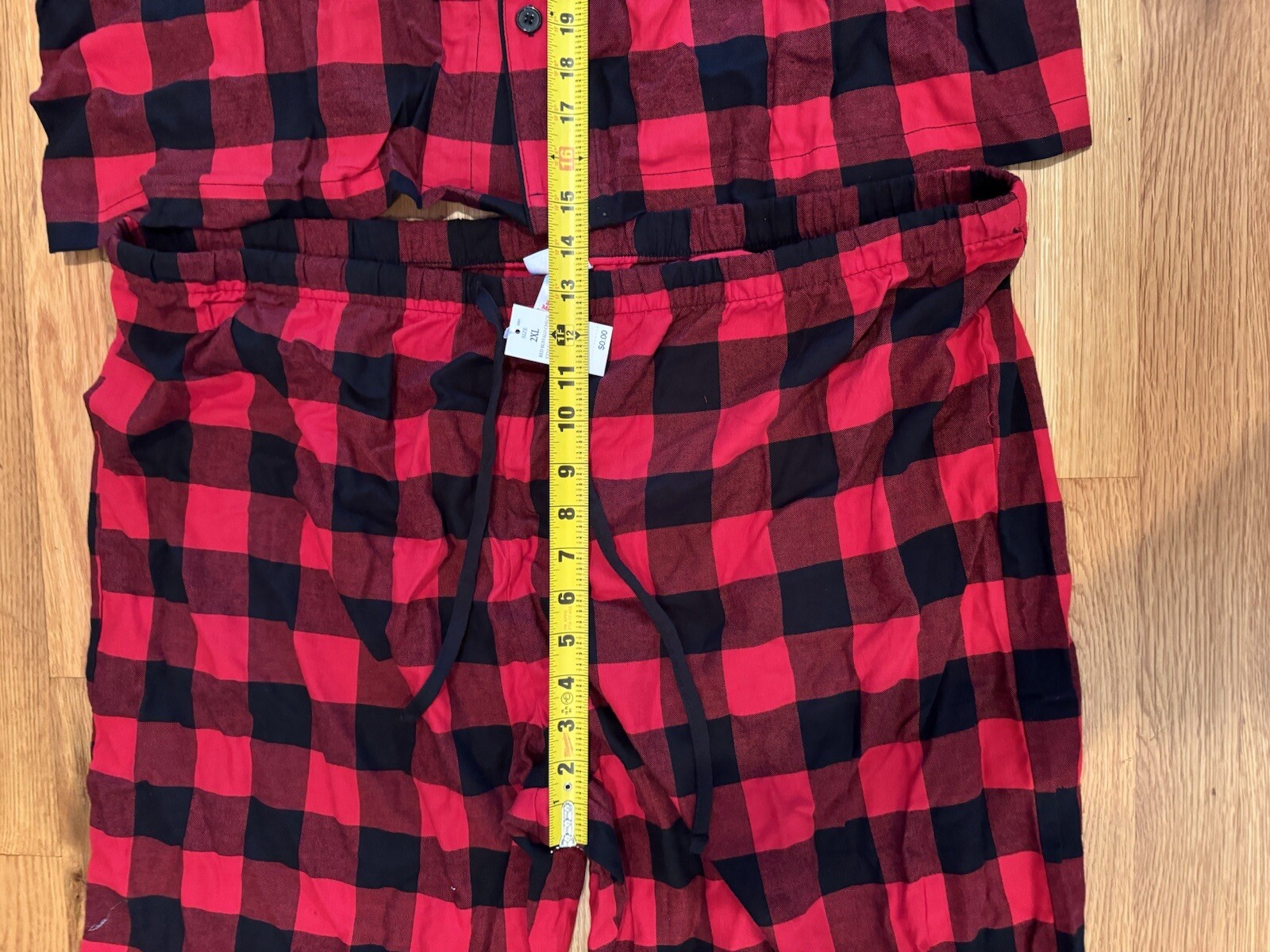 Men's Big & Tall Size 2XL Red Buffalo Check Flannel Pajama Set - Wondershop™ NEW