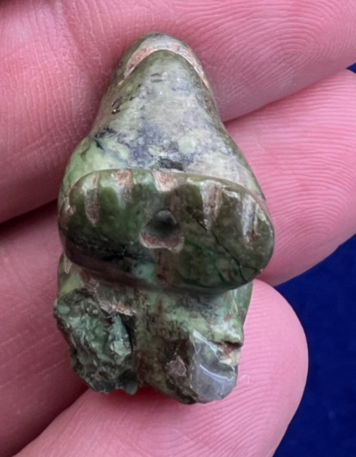 Pre Columbian Mayan Green Jade Frog Figure Effigy Jade Bead Pendant Antique