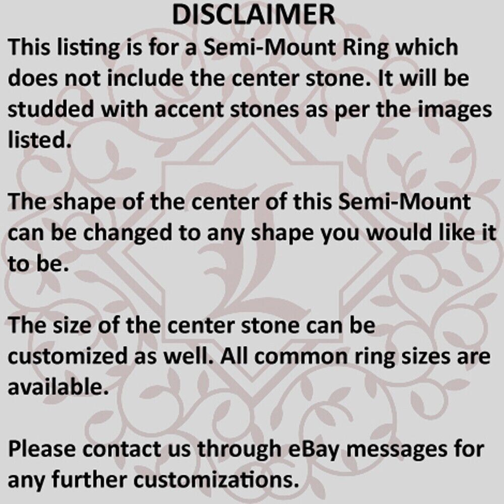 14K White Gold Semi Mount Setting Pear Cut Diamond Ring 0.70 Carat Wedding