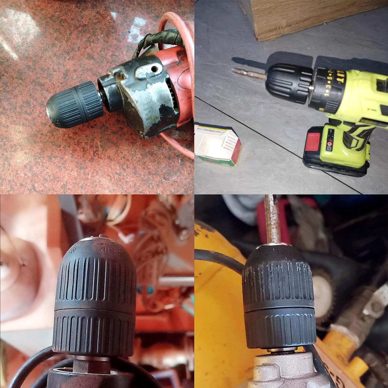 HFS(R) Keyless Drill Chuck 3/8-in Drills with 24 UNF Thread Mount Shaft