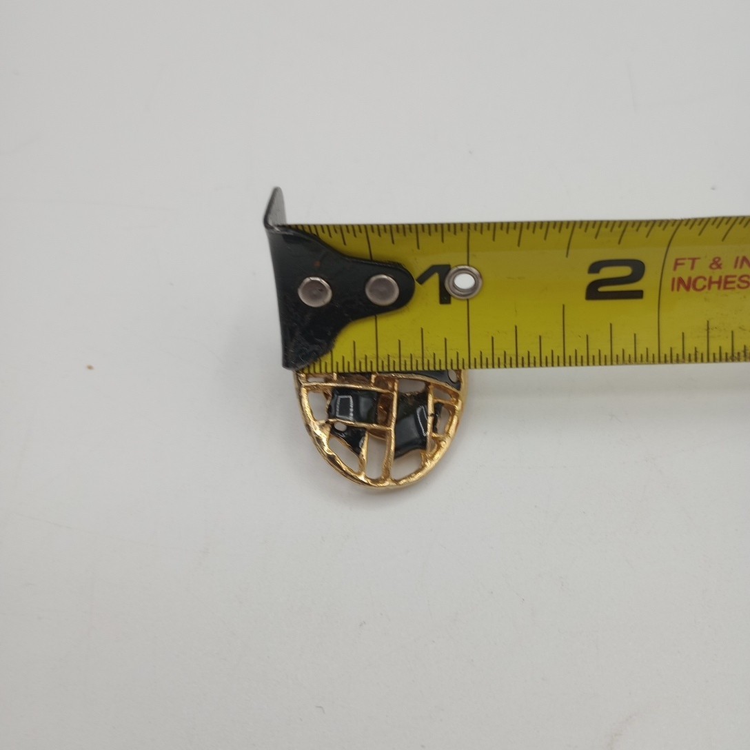 Vintage Ladies Shoe Clips Marked MUSI Black And Gold Tone