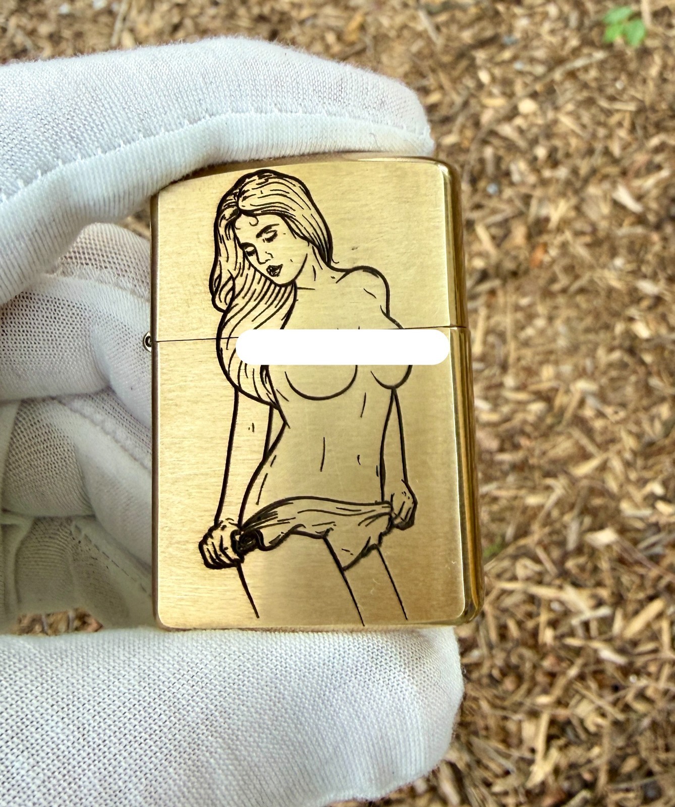 Vintage Pinup Girl Engraved Brass Armor Zippo Lighter – Made & Engraved USA