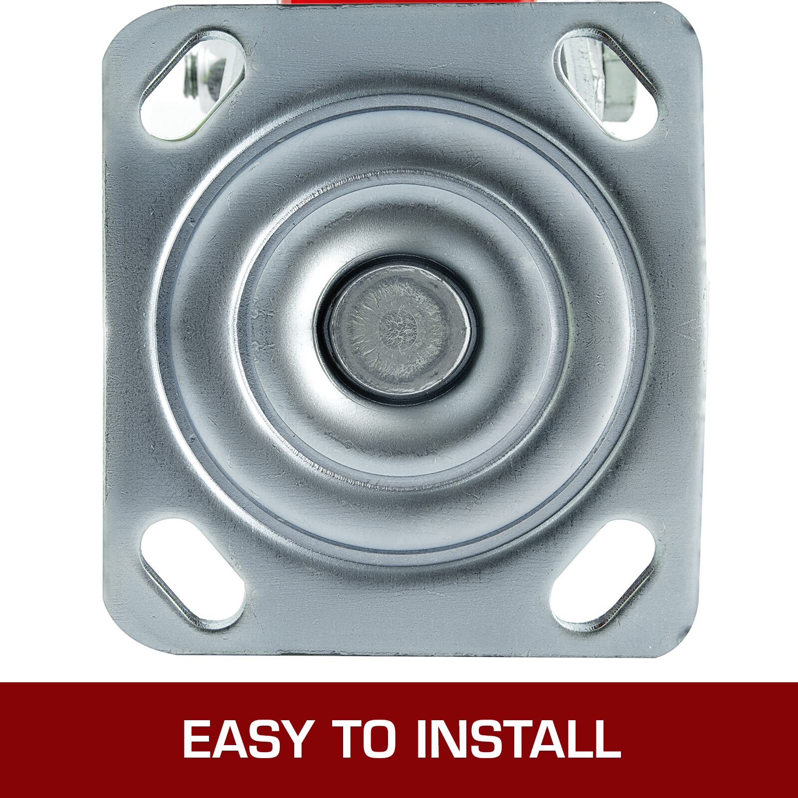 VEVOR 4PCS Heavy Duty Caster Set 6" Polyurethane on Cast Iron Wheels No Mark Red